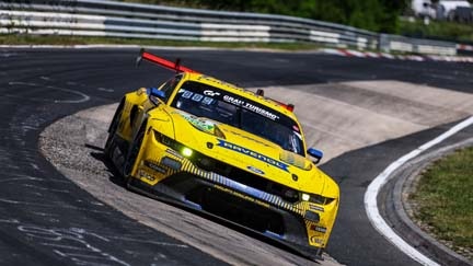 Mustang on the track