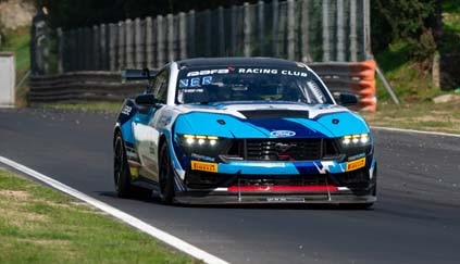 Mustang on the track