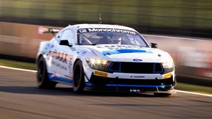 Mustang on the track
