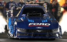 Ford Mustang on the track