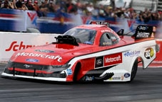 Ford Mustang on the track