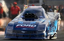 Ford Mustang on the track