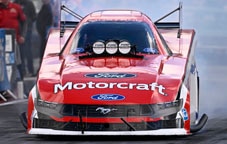 Ford Mustang on the track