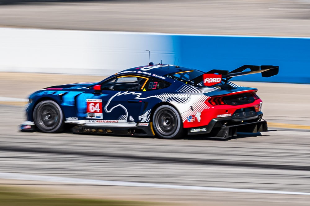 Mustang on the track