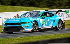 Ford Mustang on the track