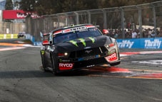 Ford Mustang on the track