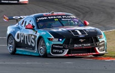 Ford Mustang on the track