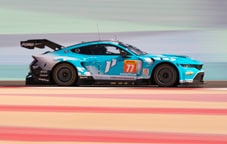 Ford Mustang on the track