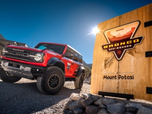 Red Bronco at the Off-Roadeo