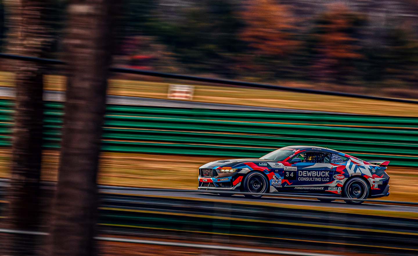 Mustang on the track