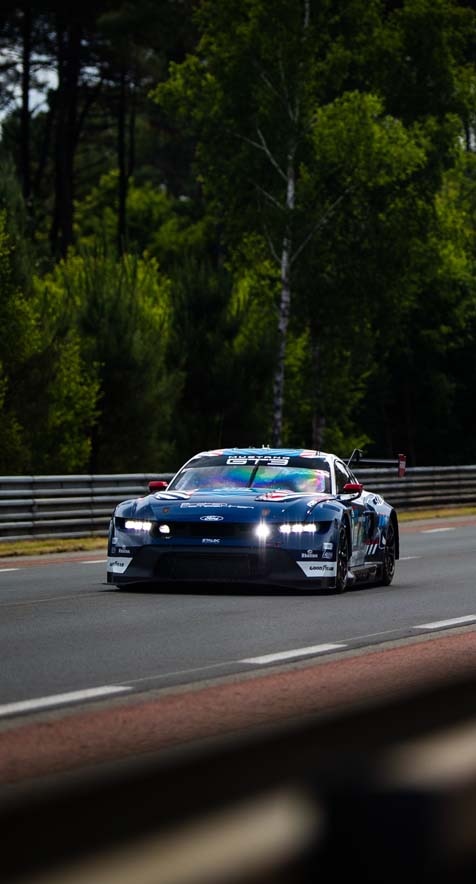 Mustang on the track