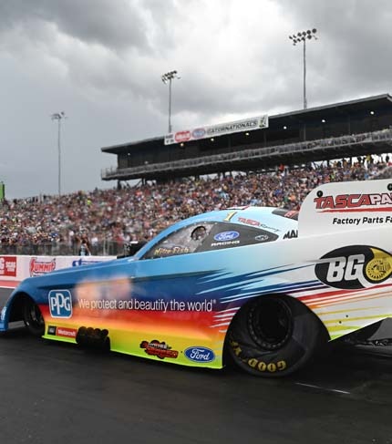 Ford Racing race car in motion