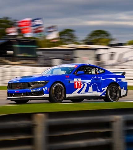 Ford Racing race car in motion