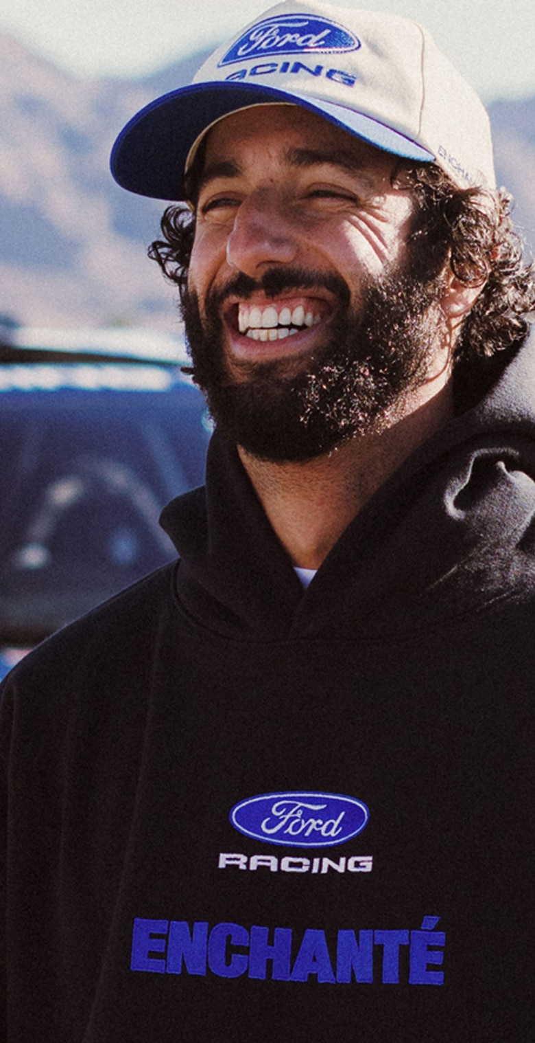 Man tugging on his Ford Performance cap