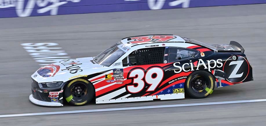 Red number 99 Ford NASCAR XFinity race car