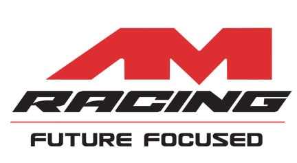 White card with AM Racing logo