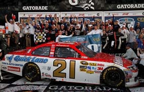 Wining at the NASCAR Sprint Cup Series Daytona 500 in 2011