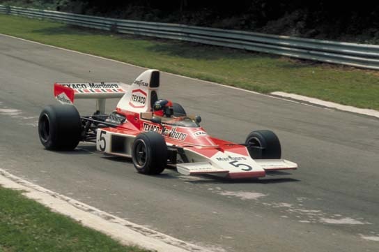 Emerson Fittipaldi in the number 5 car in 1974