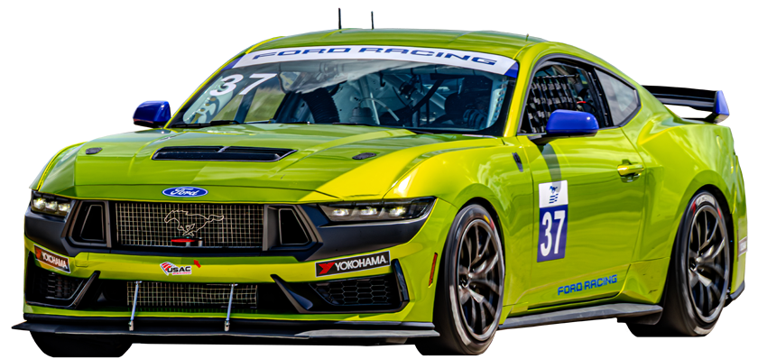 White Ford Mustang Dark Horse R car