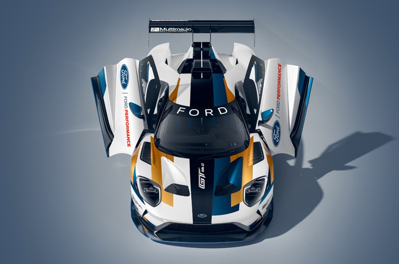 An aerial view of the next level Ford GT 