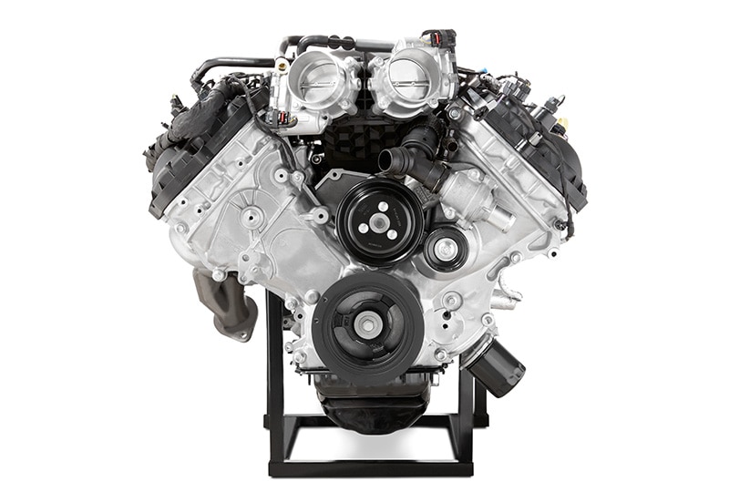 Ford Coyote Engine on white background