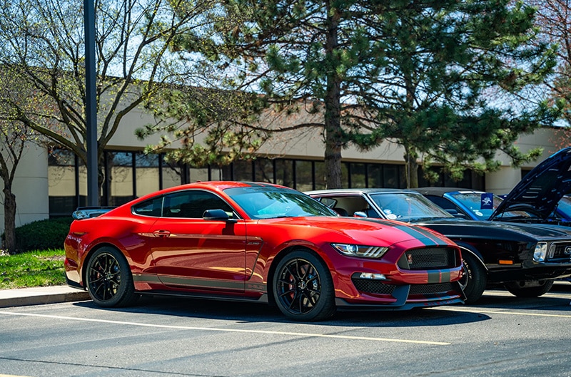 Red GT350 mustang