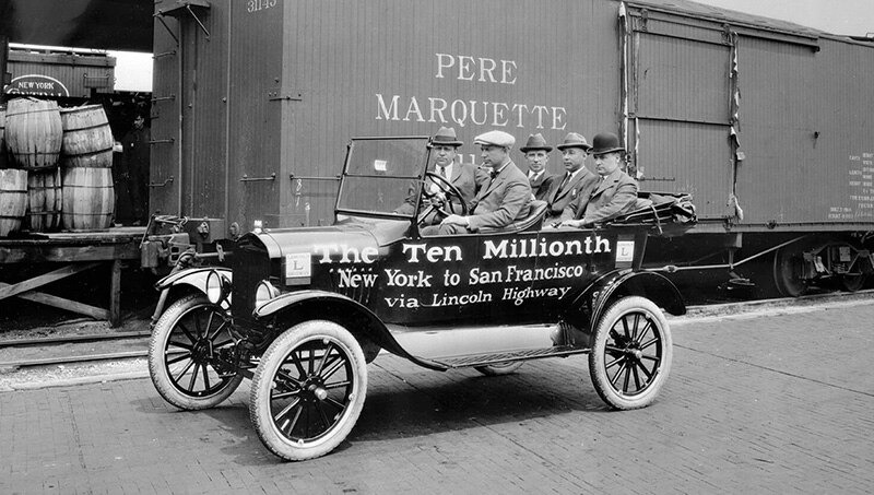 Vintage model T on the road