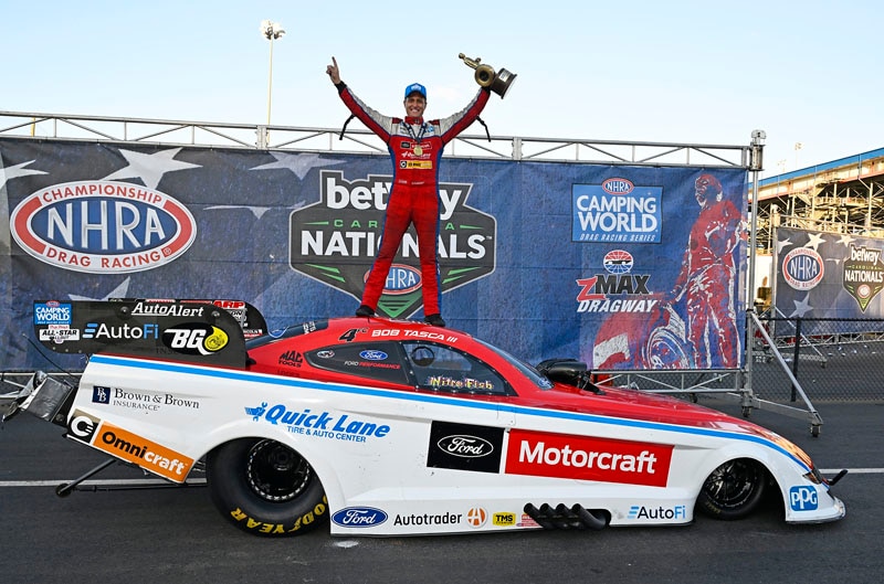 Tasca III Celebrating on funny car