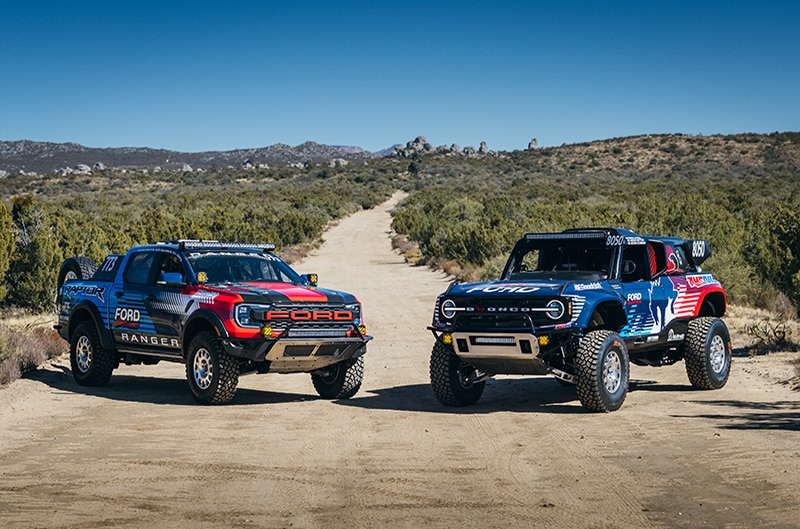 Ford Performance 2024 Baja 1000 Bronco DR and Ranger Raptor