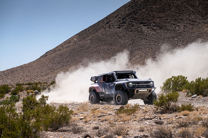 Bronco DR at speed in desert